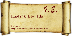 Izsák Elfrida névjegykártya